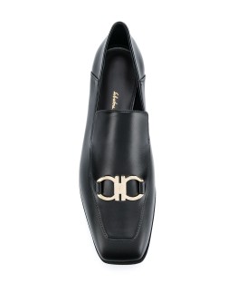 square-toe leather loafers