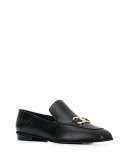 square-toe leather loafers