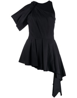 halterneck drape detail blouse
