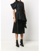 halterneck drape detail blouse
