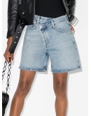 wrap waist denim shorts