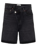 wrap-waist denim shorts