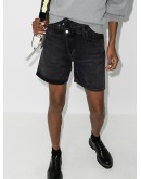 wrap-waist denim shorts