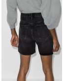 wrap-waist denim shorts