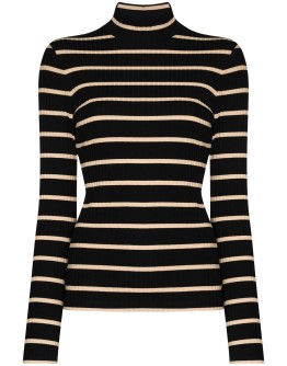 striped roll neck top