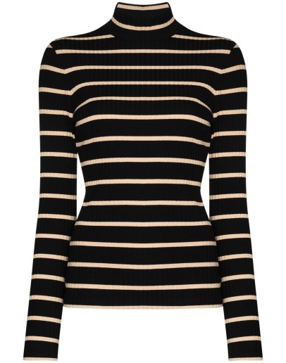 striped roll neck top