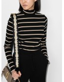 striped roll neck top