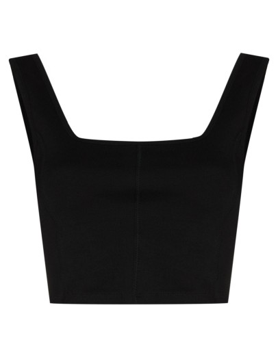 cropped square-neck top