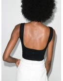 cropped square-neck top