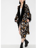 leopard-print robe coat