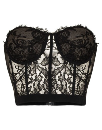 sheer lace bustier top