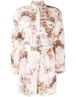 Jaine belted shirt playsuit