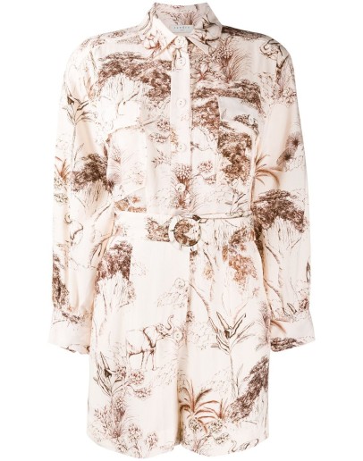 Jaine belted shirt playsuit