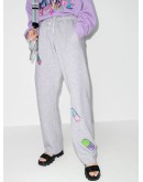 cartoon-print wide-leg track pants