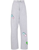 cartoon-print wide-leg track pants