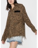 shredded leopard print jacket