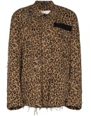 shredded leopard print jacket
