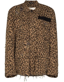 shredded leopard print jacket