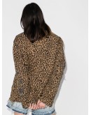 shredded leopard print jacket