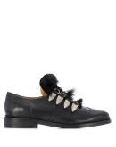 faux fur embellished lace-up brogues