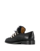 faux fur embellished lace-up brogues