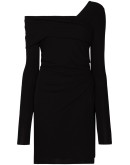 off-the-shoulder asymmetric mini dress