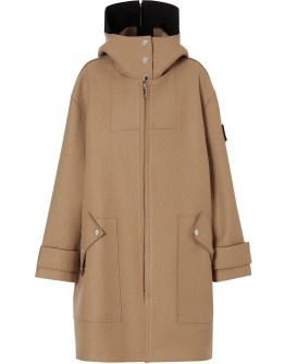logo appliqué technical hooded parka