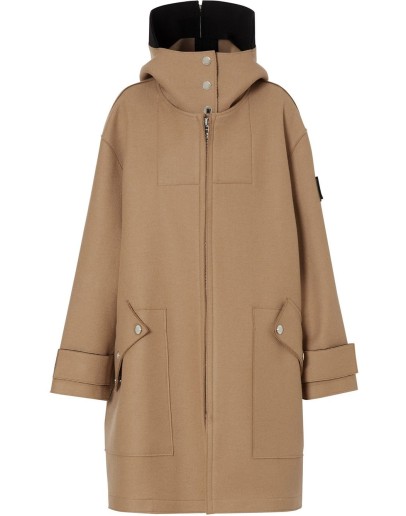 logo appliqué technical hooded parka