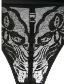 floral lace monogram detail thong