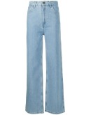 high-waist straight jeans