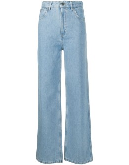 high-waist straight jeans