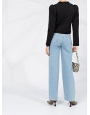 high-waist straight jeans
