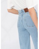 high-waist straight jeans