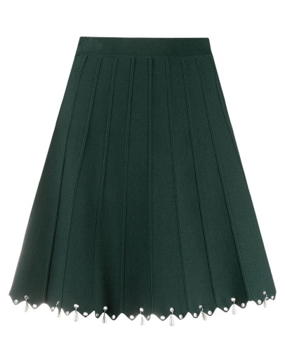 bead-embellished A-line skirt