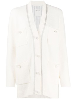 pearl button longline cardigan