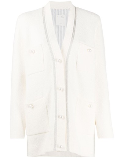 pearl button longline cardigan