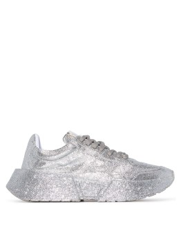 glitter-effect lace-up sneakers