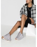 glitter-effect lace-up sneakers