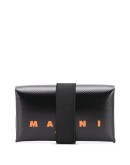 logo print leather wallet