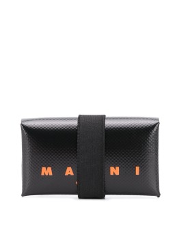 logo print leather wallet