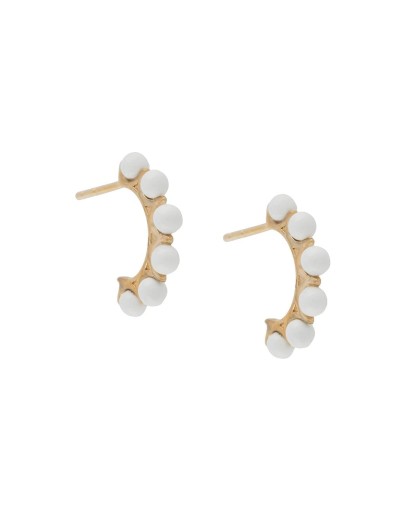 enamel-detail hoop earrings