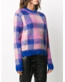 check print knitted jumper