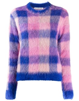 check print knitted jumper
