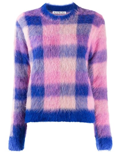 check print knitted jumper