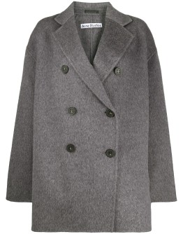 double-breasted alpaca coat