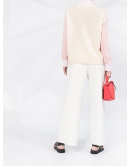 colour-block roll-neck jumper