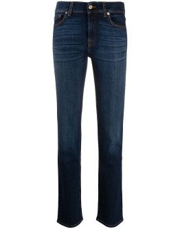 mid-rise straight leg jeans