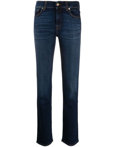 mid-rise straight leg jeans