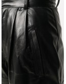 high-waist leather shorts