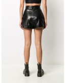 high-waist leather shorts